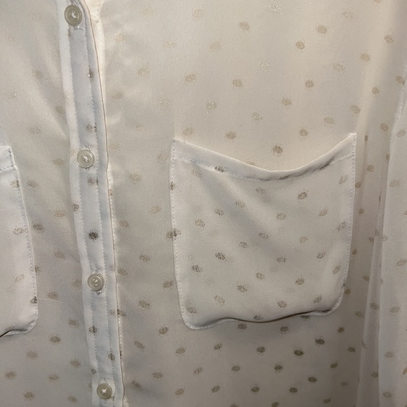 Sheer polka dot button up - Picture 5 of 6
